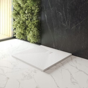 Brodzik prysznicowy kwadratowy 90x80 cm biały SMC kompozyt kamienny Teja