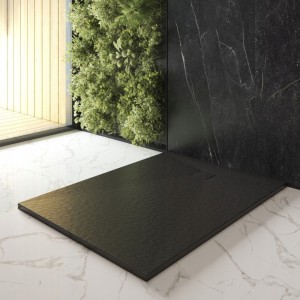 Brodzik prysznicowy prostokątny 150x90 cm czarny SMC kompozyt kamienny Teja