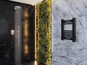 Grzejnik łazienkowy czarny drabinkowy 60x40 cm nowoczesny Bergen