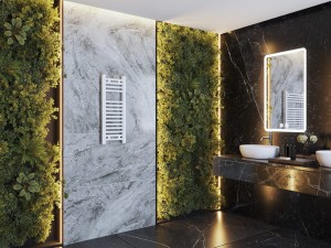 Grzejnik łazienkowy biały drabinkowy 80x30 cm nowoczesny Bergen