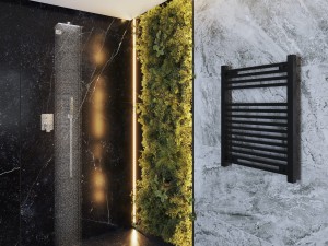 Grzejnik łazienkowy czarny drabinkowy 80x60 cm nowoczesny Bergen 