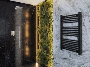 Grzejnik łazienkowy czarny drabinkowy 100x60 cm nowoczesny Bergen