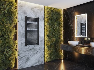 Grzejnik łazienkowy czarny drabinkowy 120x60 cm nowoczesny Bergen