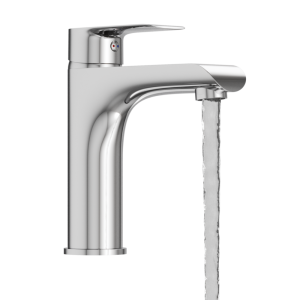 Bateria umywalkowa wysoka jednouchwytowa łazienkowa stojąca czarna SOVA 