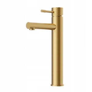 Bateria umywalkowa wysoka stojąca jednouchwytowa kran łazienkowy złota GAMO