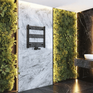 Grzejnik łazienkowy nowoczesny drabinkowy czarny 70x60 cm Raven