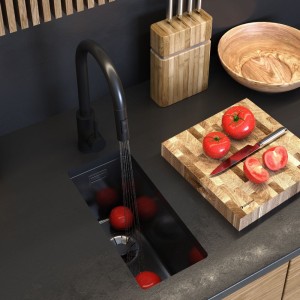 Zlewozmywak stalowy jednokomorowy czarny Silvo 2244 