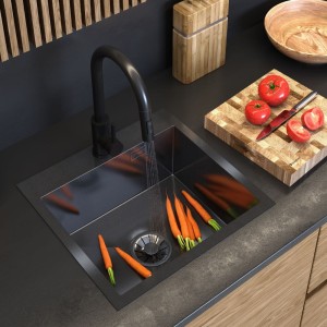 Zlewozmywak stalowy jednokomorowy czarny Silvo 48 