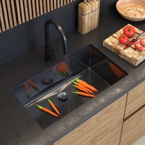 Zlewozmywak stalowy jednokomorowy czarny Silvo 75