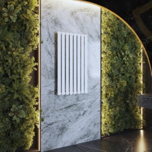 Grzejnik pionowy ozdobny Fero 1100 x 600 biały 368W