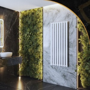 Grzejnik pionowy ozdobny Fero 1400 x 600 biały 916W