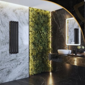 Grzejnik pionowy ozdobny Fero 1100 x 296 czarny 368W