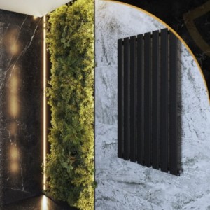 Grzejnik pionowy ozdobny Fero 1100 x 600 czarny 737W 