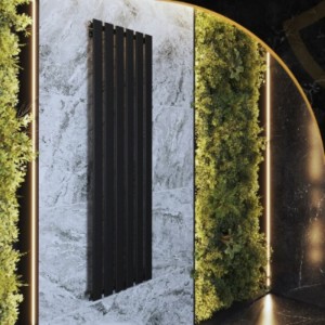 Grzejnik pionowy ozdobny Fero 1600 x 450 czarny 776W