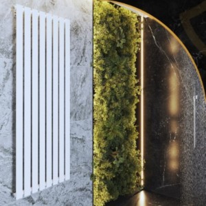 Grzejnik pionowy ozdobny Fero 1600 x 600 biały 1036W