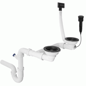 Syfon prostokątny automatyczny dwukomorowy czarny