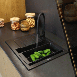 Zestaw - zlewozmywak granitowy Milano - bateria Grado - koszyk - syfon