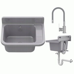 Zlew gospodarczy szary komora techniczna Paron z baterią 