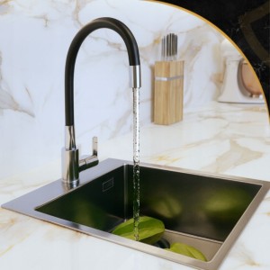 Zlewozmywak stalowy jednokomorowy chrom Silvo 40x50 - syfon