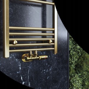 Zestaw maskujący okrągły, rozeta Szczotkowane Złoto do zaworu grzejnika