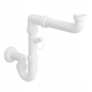 Syfon kuchenny półsyfon 1x11 PCV biały do zlewozmywaka