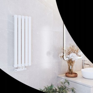 Grzejnik łazienkowy Axis 80 x 30 cm biały dekoracyjny panelowy, wysoka moc