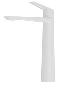 Bateria umywalkowa wysoka biała mosiężna stojąca kran łazienkowy NOLA