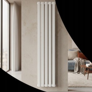 Grzejnik łazienkowy Axis 140 x 30 cm biały dekoracyjny panelowy, wysoka moc