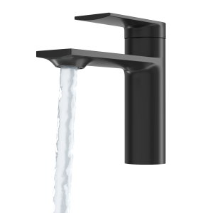 Bateria umywalkowa niska stojąca do łazienki jednouchwytowa czarna - BAGO