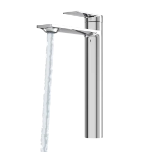 Bateria umywalkowa wysoka stojąca do łazienki jednouchwytowa chrom - BAGO