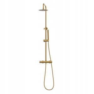 Zestaw natryskowy termostatyczny prysznicowy z deszczownicą złoty GAMO