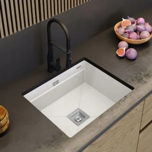 Zestaw - zlewozmywak jednokomorowy podwieszany Epir 60 - bateria Vegas - syfon