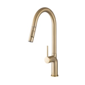Bateria kuchenna stojąca wyciągania wylewka kran szczotkowane złoto RAVO