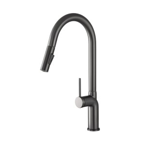 Bateria kuchenna stojąca zlewozmywakowa wyciągania wylewka ciemny metal RAVO