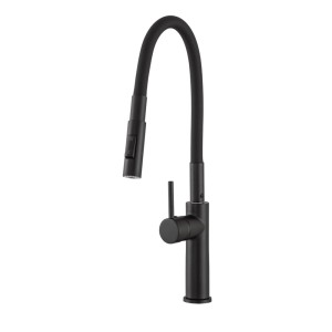 Bateria kuchenna wysoka kran zlewozmywakowy elastyczna wylewka czarna RAVEL