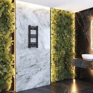 Grzejnik łazienkowy czarny drabinkowy 30 x 70 cm montaż 180 Breno