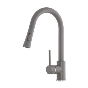 Bateria kuchenna stojąca kran zlewozmywakowy wyciągana wylewka szara VALO