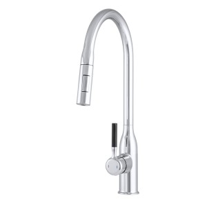 Bateria kuchenna stojąca kran dwufunkcyjny wyciągana wylewka chrom FLUVO