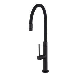 Bateria kuchenna z elastyczną wylewką stojąca kran do zlewu czarny MACAN