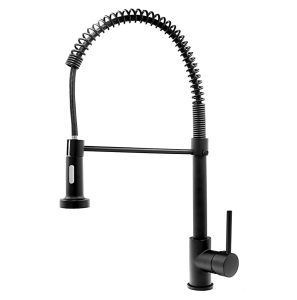 Bateria kuchenna spiralna wyciągana wylewka kran zlewozmywakowy czarna DACO