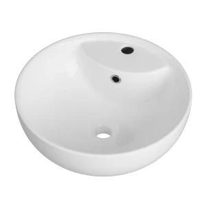 Umywalka nablatowa ceramiczna łazienkowa zlew okrągły na blat biała JONA