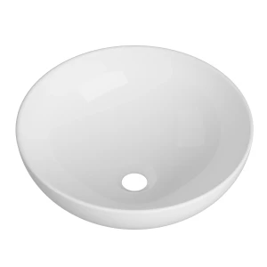 Umywalka nablatowa ceramiczna łazienkowa zlew okrągły na blat biała BANO