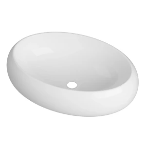 Umywalka nablatowa ceramiczna łazienkowa zlew owalny na blat biała LOVA