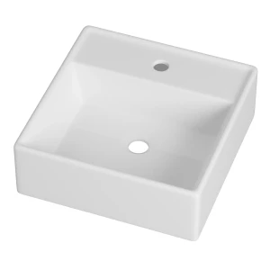 Umywalka nablatowa ceramiczna łazienkowa prostokątna na blat biała CORO