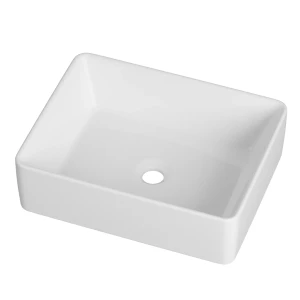 Umywalka nablatowa ceramiczna łazienkowa prostokątna na blat biała EVAN