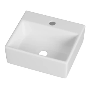 Umywalka nablatowa ceramiczna łazienkowa prostokątna na blat biała NAZAR