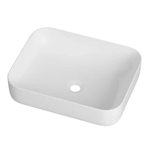Umywalka nablatowa ceramiczna łazienkowa prostokątna na blat biała WENA