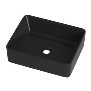 Umywalka nablatowa ceramiczna łazienkowa prostokątna na blat czarna VOUGE