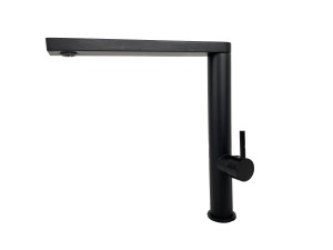 Bateria kuchenna stojąca z obrotową wylewką kran zlewozmywakowy czarna TRIS