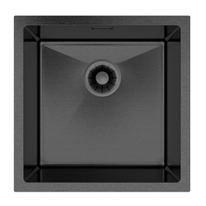 Zlewozmywak stalowy jednokomorowy zlew kuchenny stal czarny + syfon  SIERRA
